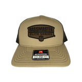 BASSMASTER ELITE SERIES Leather Logo Richardson 112 Trucker Snapback Khaki/ Coffee
