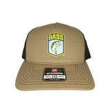 B.A.S.S. Shield Richardson 112 Trucker Snapback Khaki/ Coffee