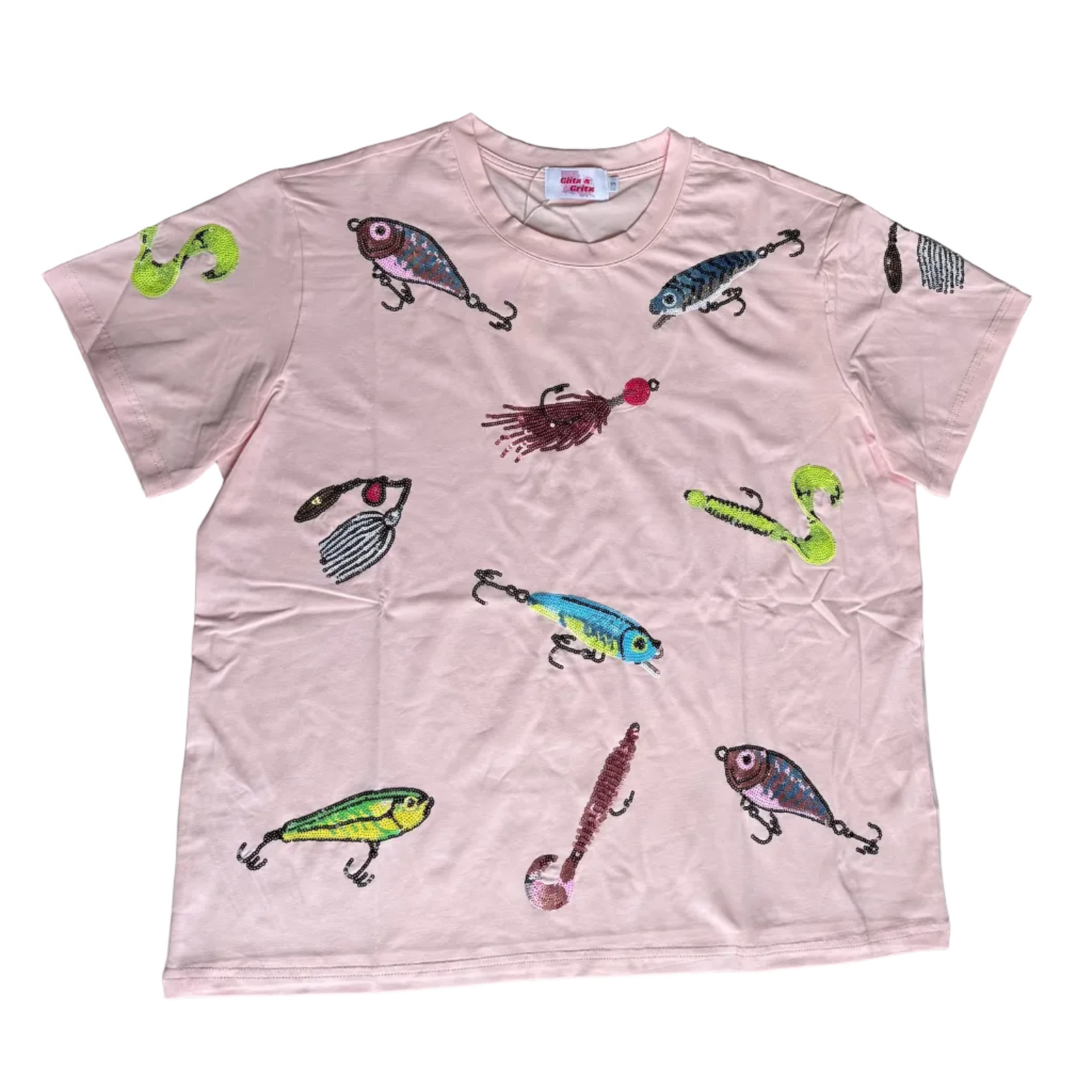 Glitz & Gritz Boutique Bedazzled Lure Tee Large