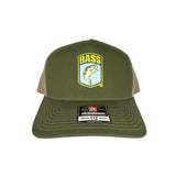 B.A.S.S. Shield Richardson 112 Trucker Snapback Army Olive Green/ Tan